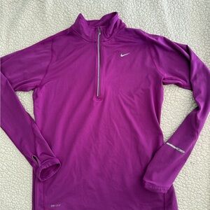 Nike Half-Zip Dri-Fit Pullover - Magenta Purple Sz M womens